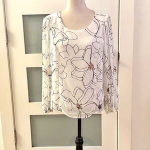 Alfani White Floral Blouse